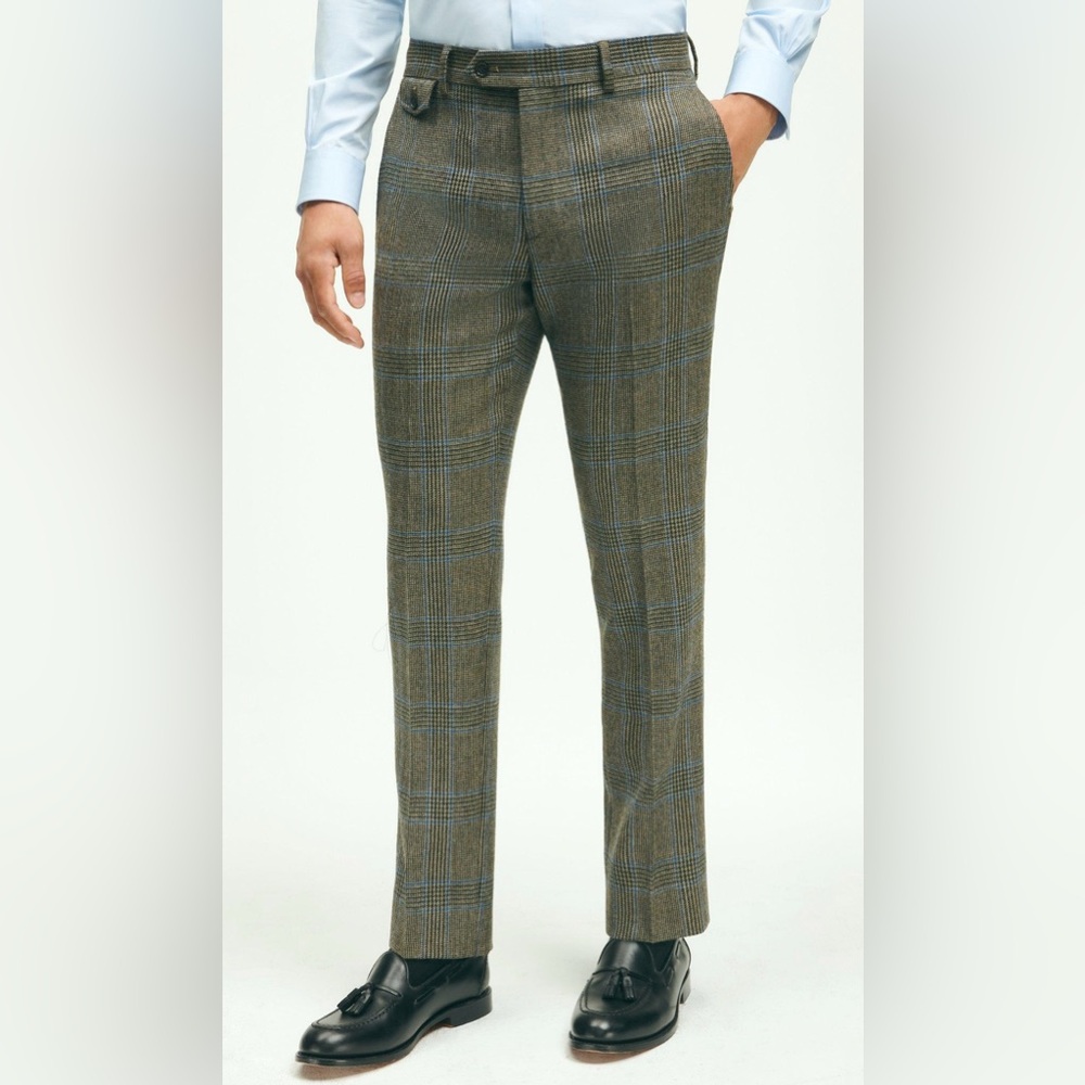Brooks Brothers Wool Twill Prince Of Wales Suit Pants 34W/34L